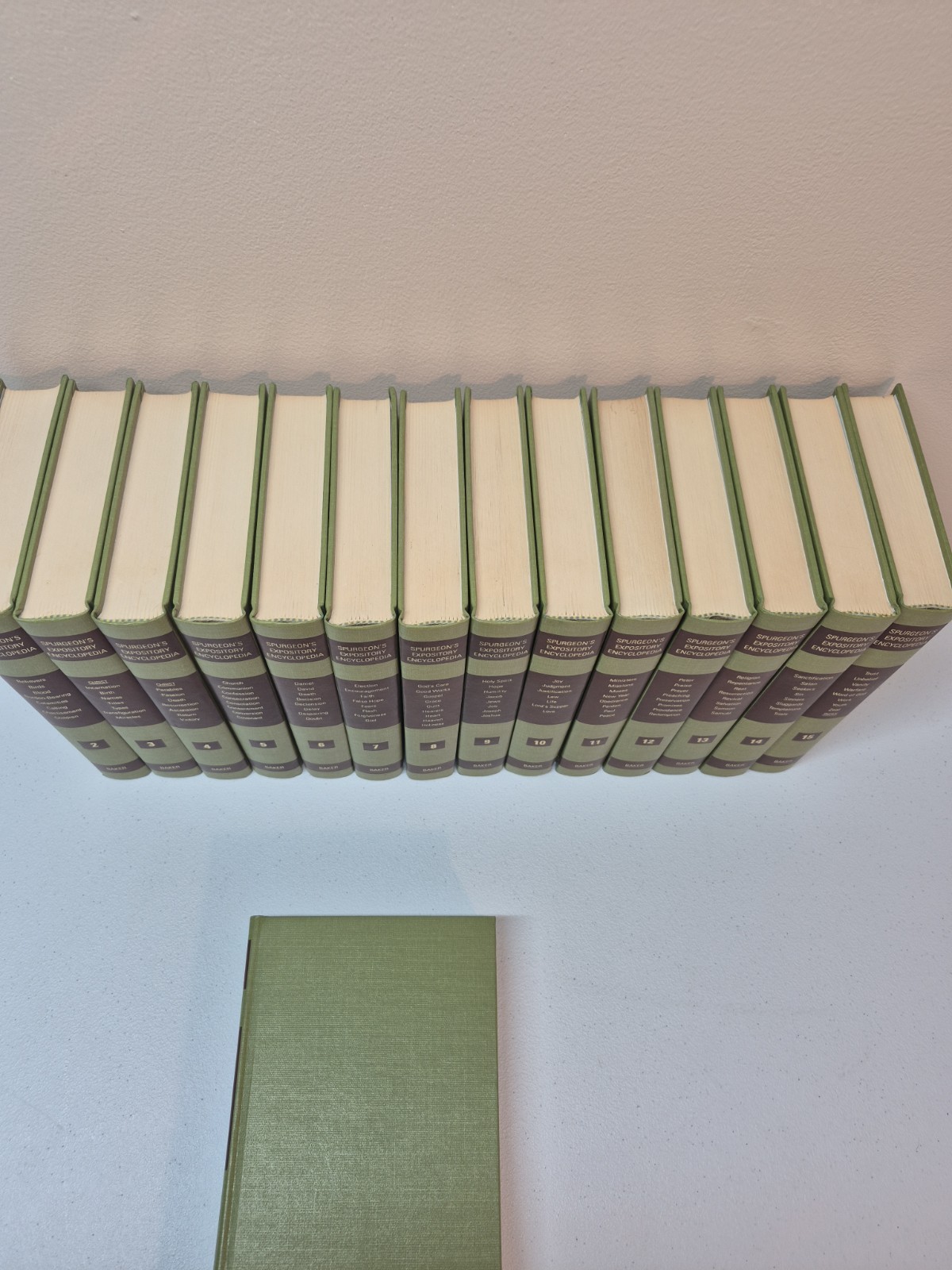 Spurgeon’s Expository Encyclopedia Complete 15 Volume Set Reference Green HC EUC