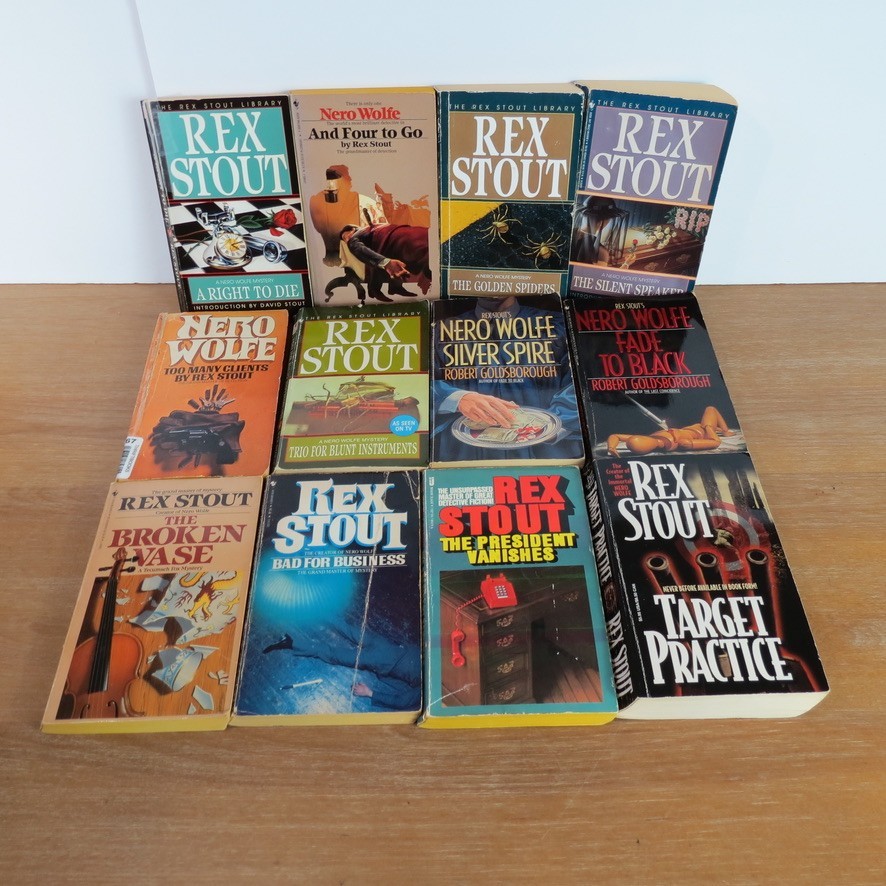 Lot of 12 Rex Stout Nero Wolf Mystery Novels Stand Alone Vintage MMP
