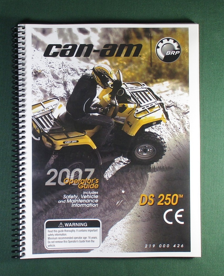 2007 Bombardier DS250 Owner’s Manual: 136 Pages & Protective Covers!