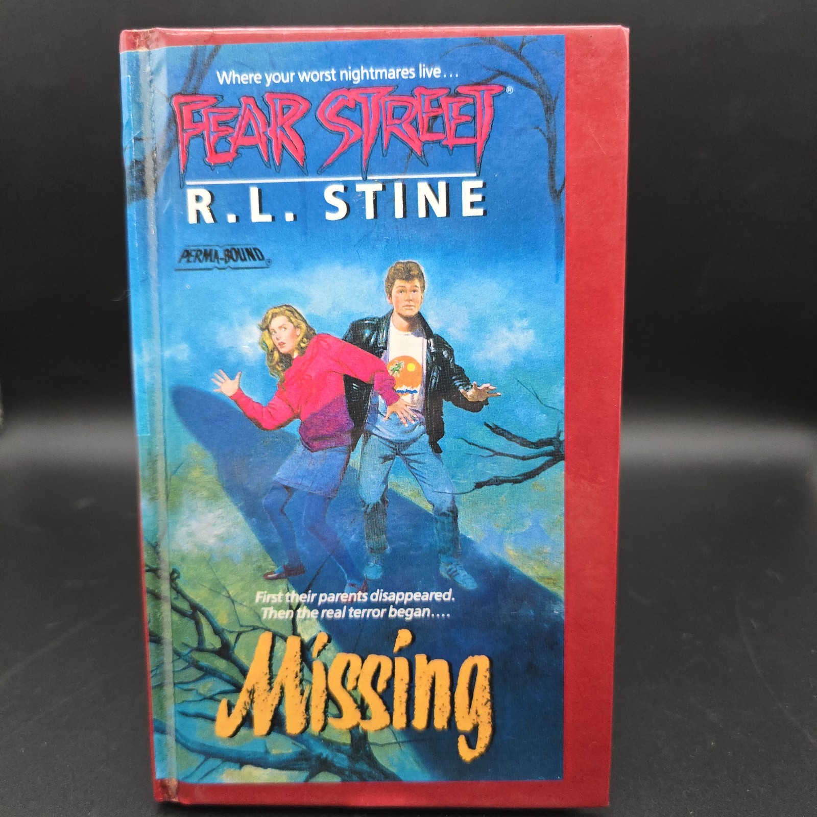 HARDCOVER FEAR STREET: MISSING 1990 RL Stine First Edition Perma-Bound