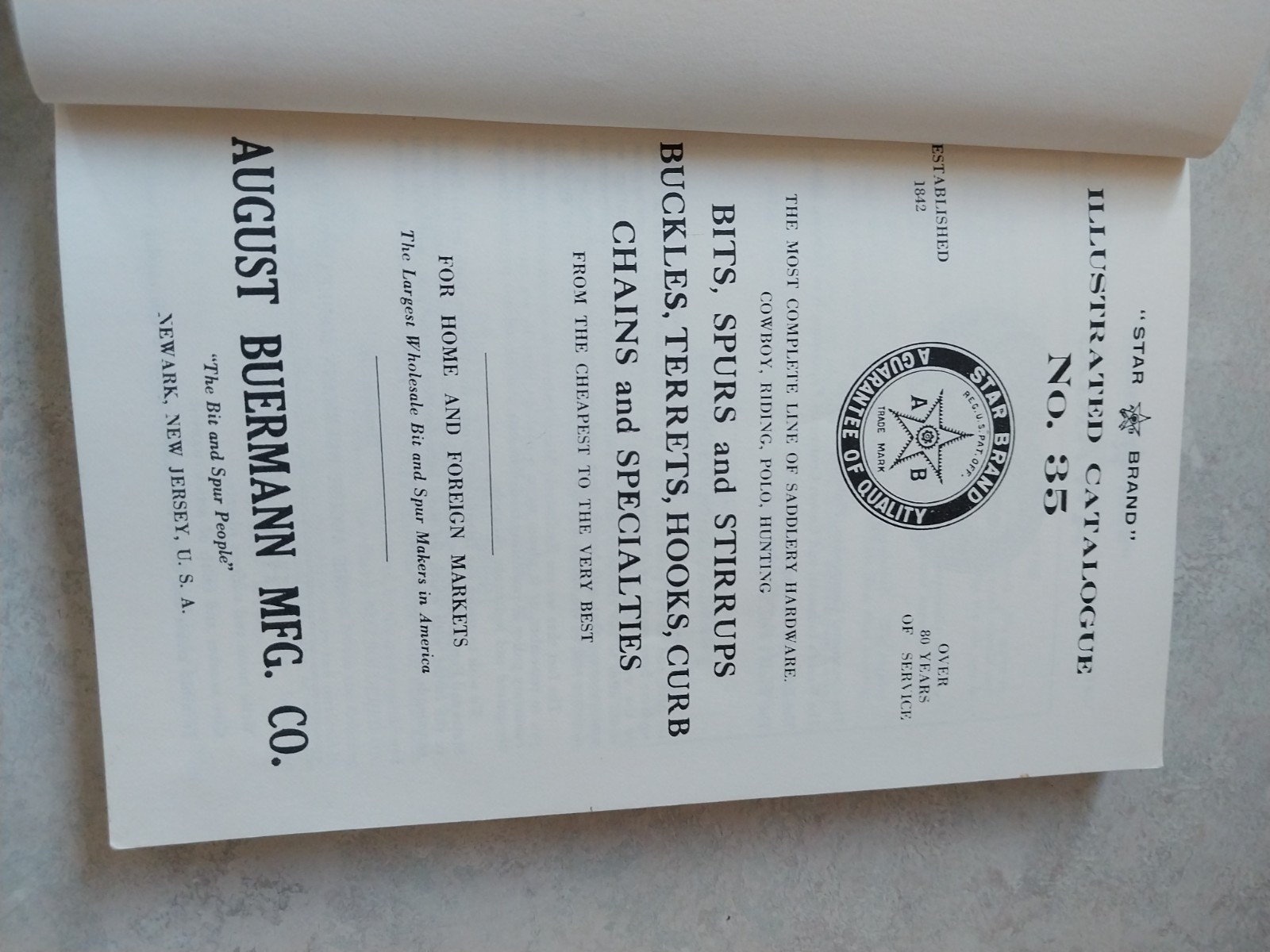 Catalogue No. 35 Bits, Spurs, Stirrups, Hardware – AUGUST BUERMANN MFG. CO.