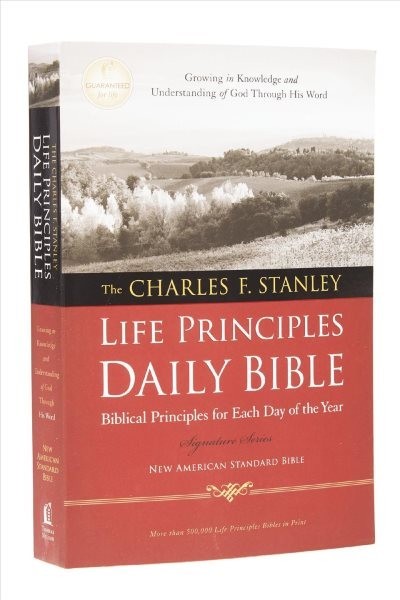NASB Charles F Stanley Life Principles Daily Bible Thomas Nelson Paperback VG