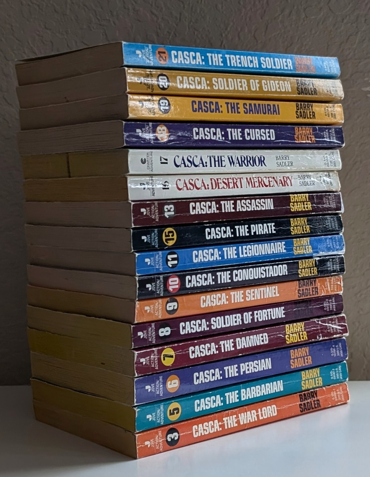 Barry Sadler = CASCA: ETERNAL MERCENARY = 16 pbks – 3, 5-11, 13, 15-21
