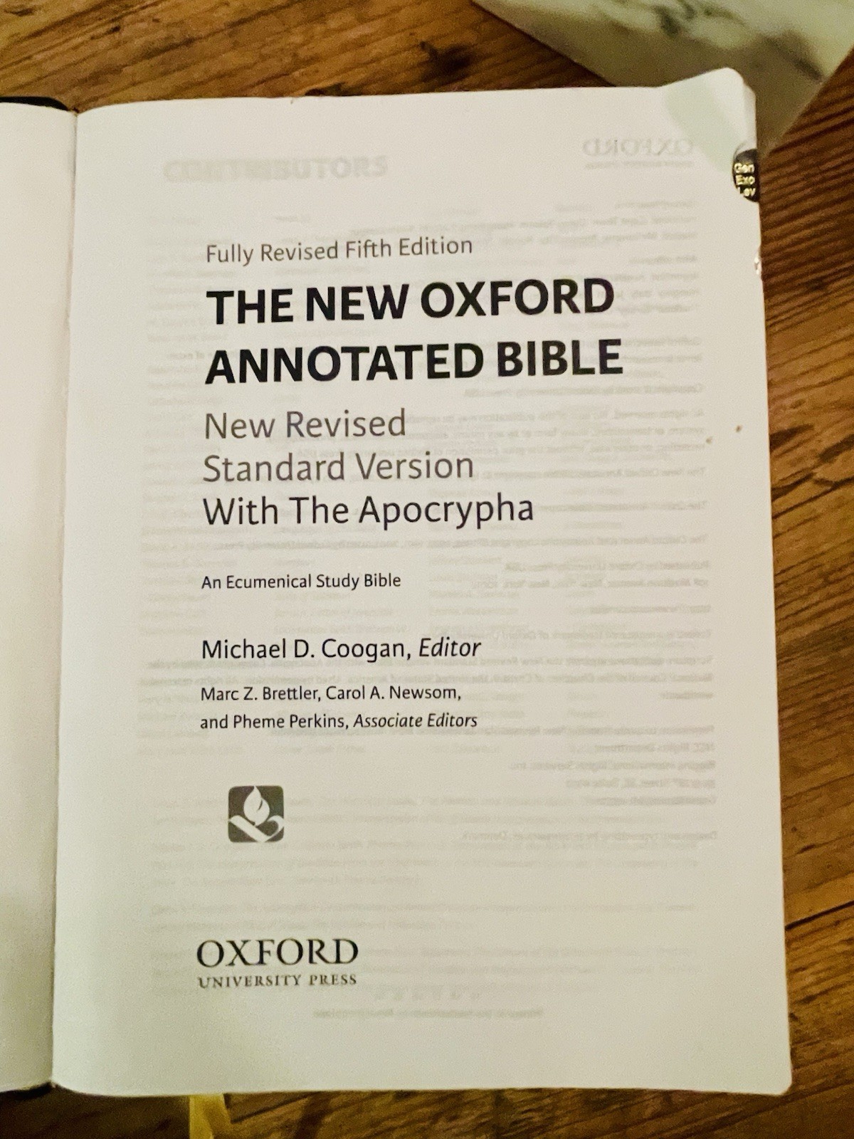 New Oxford Annotated Bible NRSV – 5th Edition- Leather Bound – Out of Print