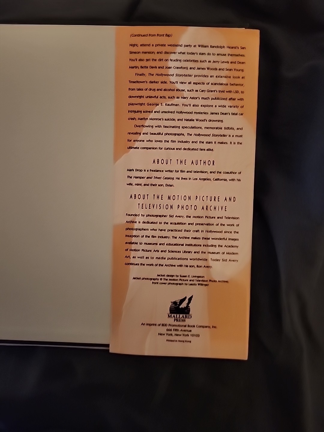 Hollywood Storyteller Hardcover – 1993 – Mark Drop – Illustrated