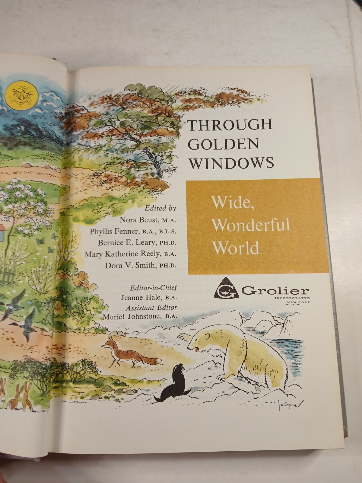Wide, Wonderful World Through Golden Windows 1958 Illustrated Grolier Children’s