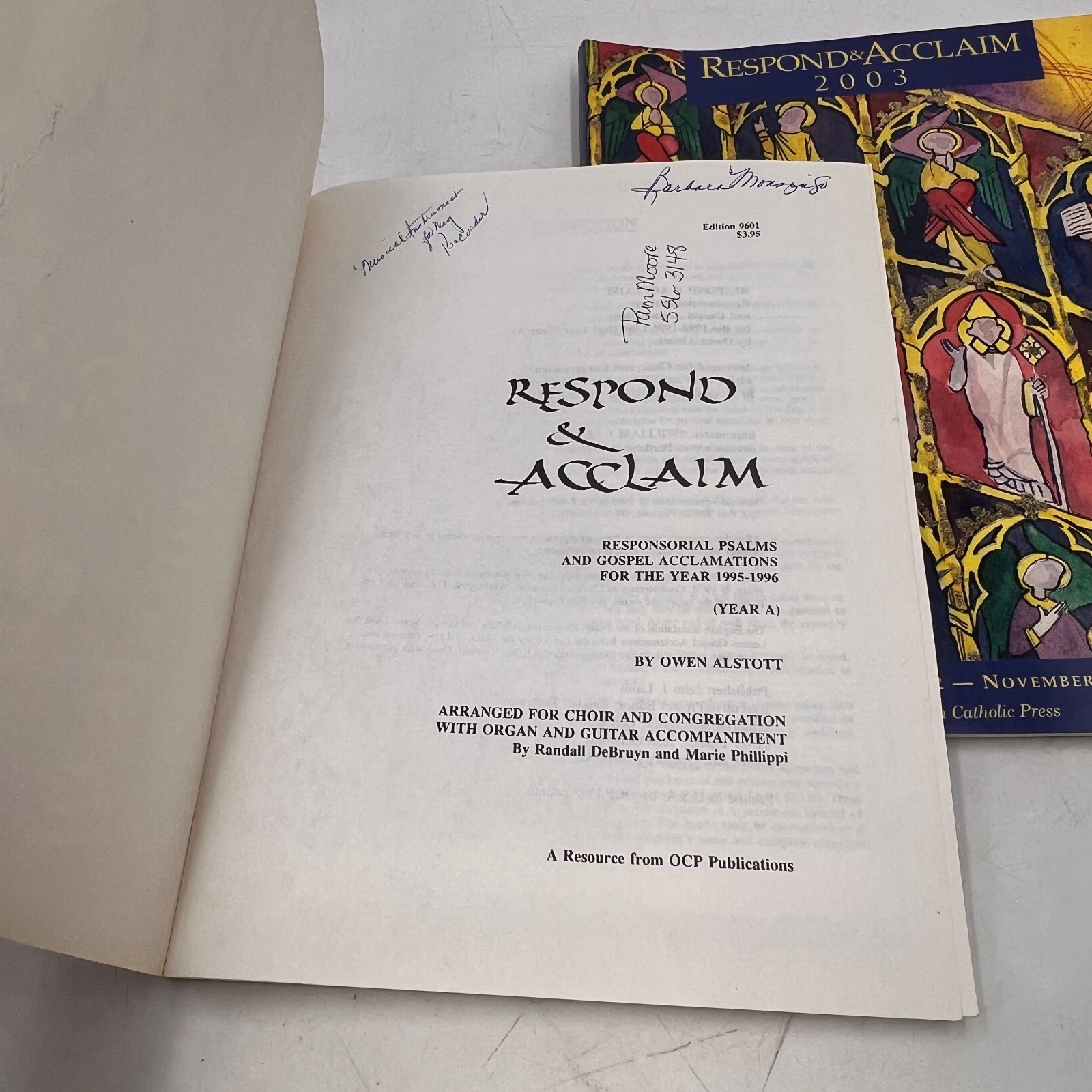 TWO VINTAGE OCP Respond & Acclaim 1996 2002 CATHOLIC LITURGY & HYMNS HYMNAL