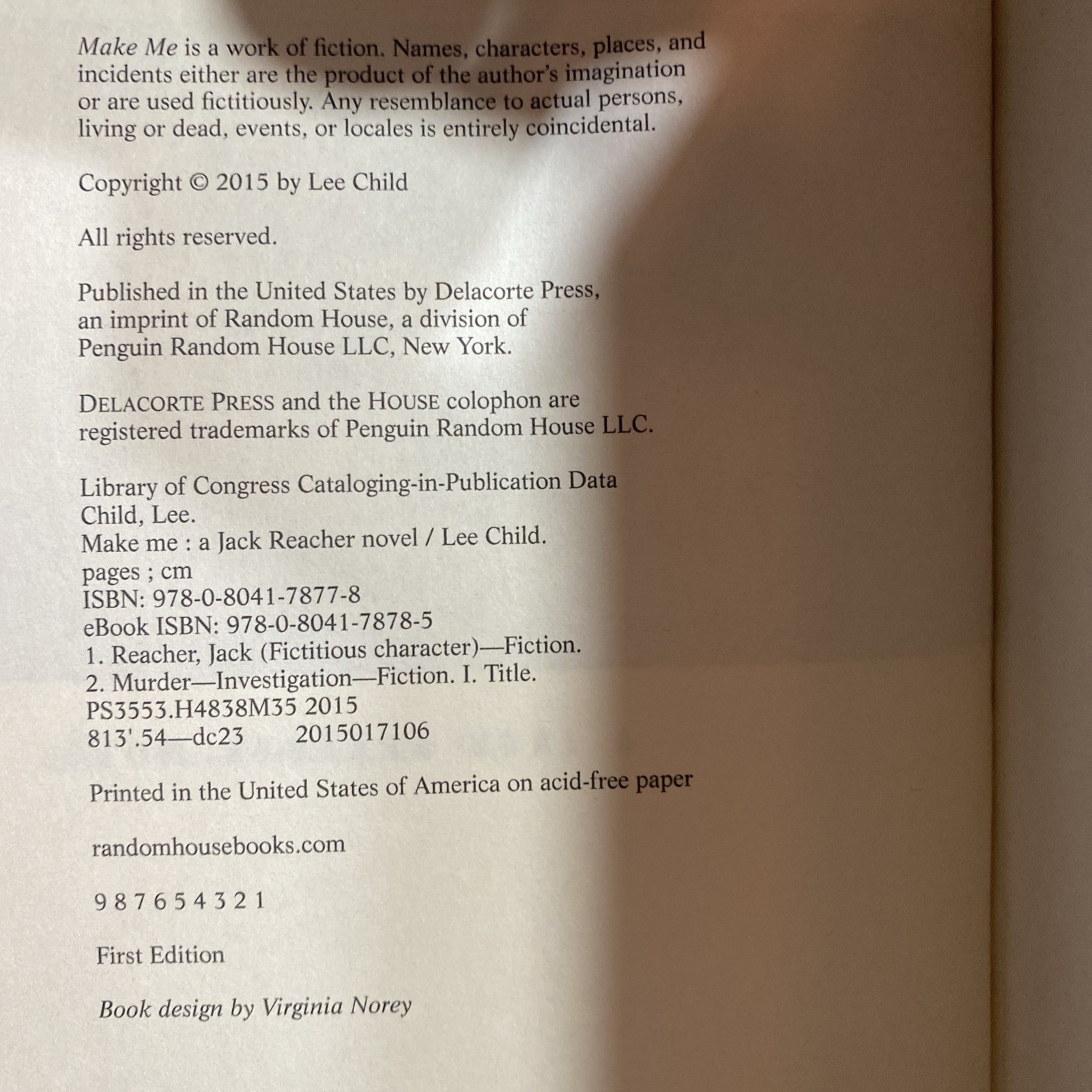 Make Me by Lee Child (2015, 1st Edition, Hardcover)