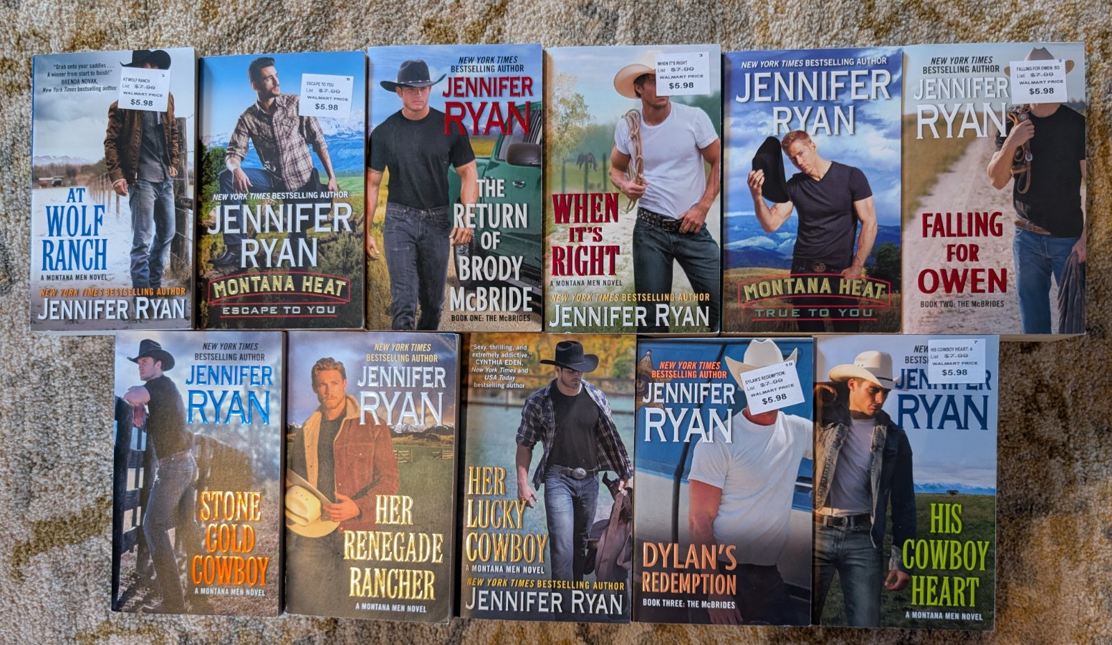 Lot Of 11 JENNIFER RYAN Cowboy Western Romance Books Novels MONTANA HEAT