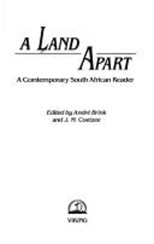 A Land Apart : A South African Reader Hardcover Andre Brink