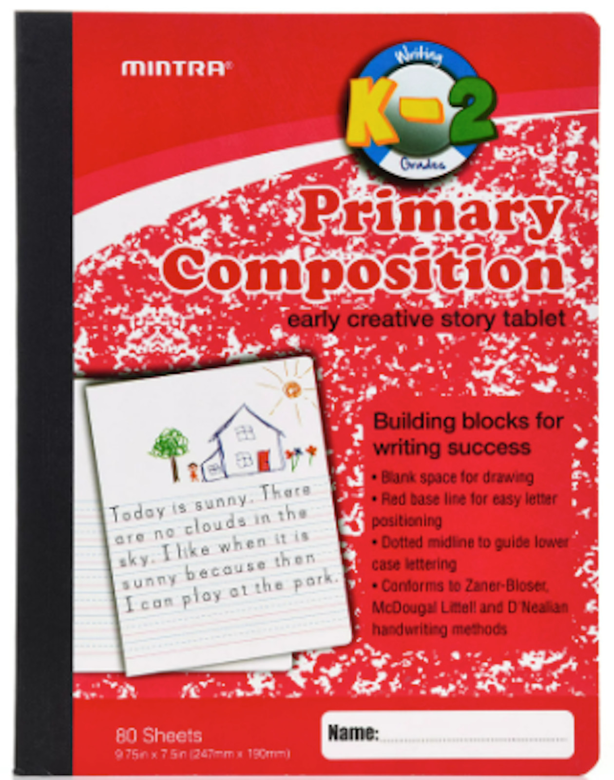 2 Mintra Primary Composition Notebook (k-2) 80 sheets (9.75 x 7.5 in)