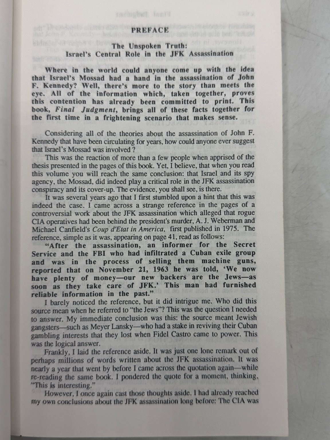 Final Judgment Michael Collins Piper 1995 Third Edition JFK Assassination
