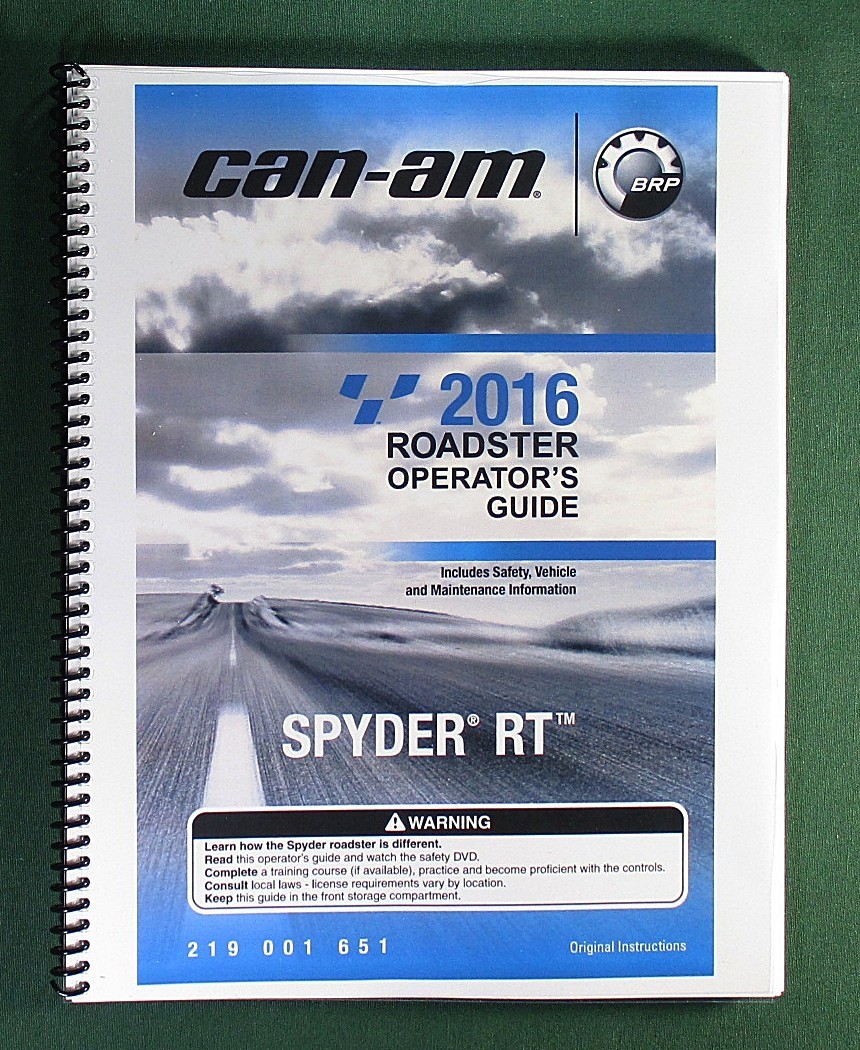 2016 Can-Am Spyder RT Operator’s Manual With Protective Covers!