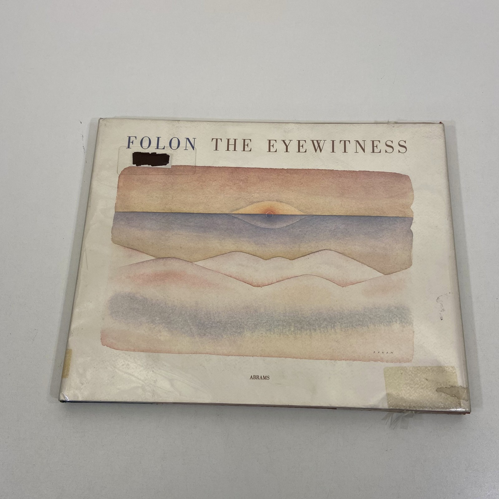 Folon The Eyewitness 26 Watercolors Ex-Library VTG 1980 Harry Abrams LARGE HCDJ