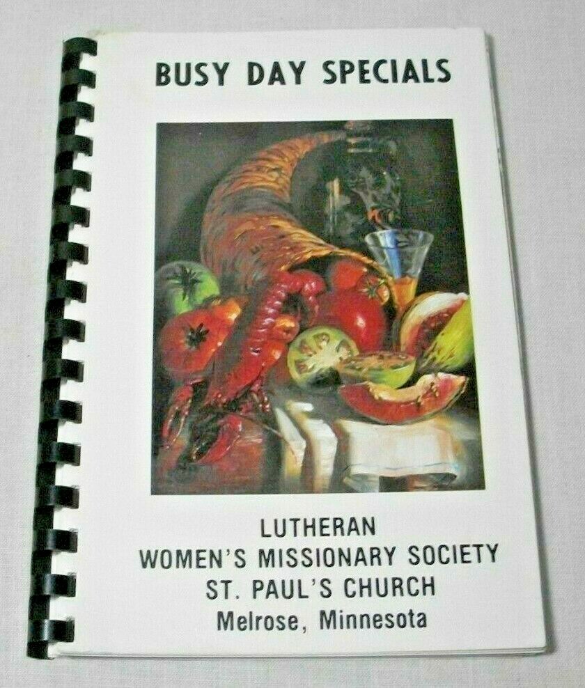 ST. PAUL’S LUTHERAN CHURCH COOKBOOK 1980 MN MELROSE MINNESOTA