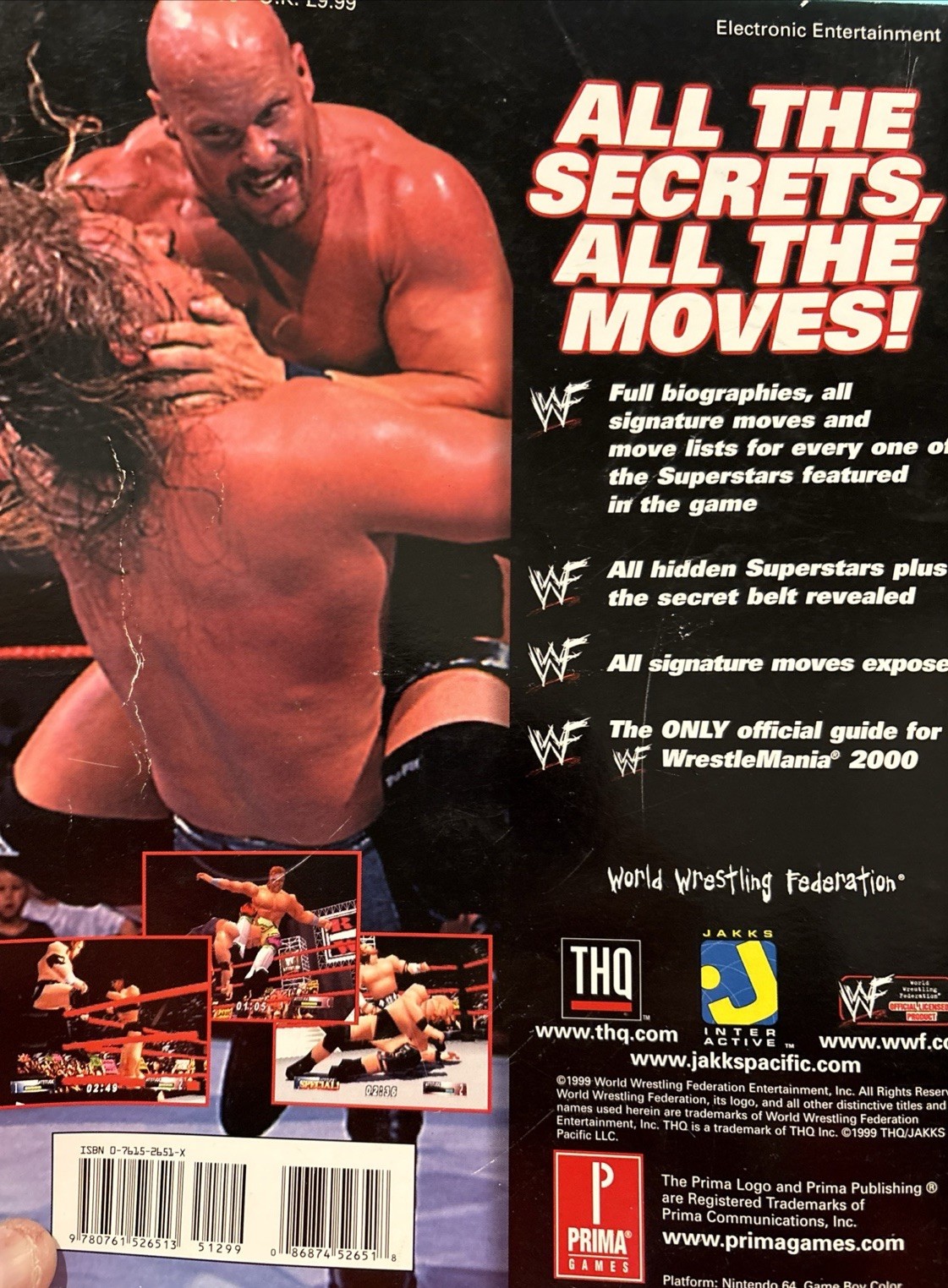 WWF WRESTLEMANIA 2000 – Prima Official Strategy Guide Nintendo 64