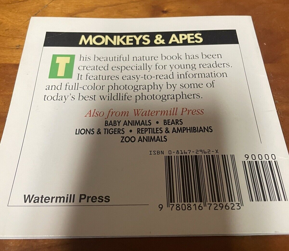 Watermill Press Monkeys & Apes Paperback Book #503