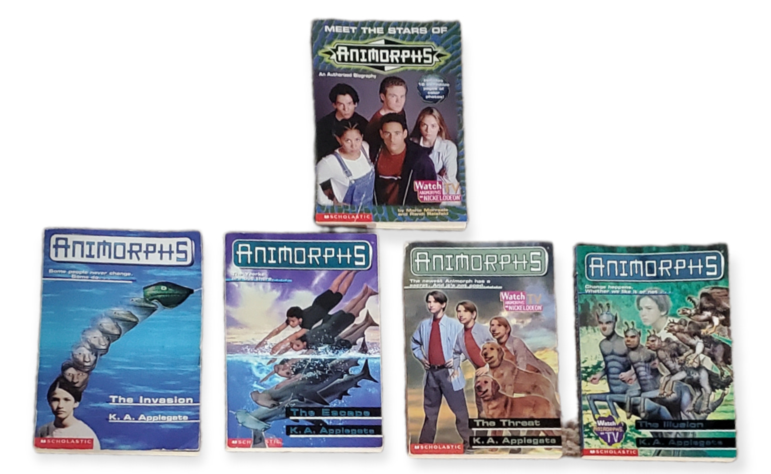 Lot of 5 Scholastic Animorphs Paperback Books #1, 15, 21, 33 and Meet The Stars