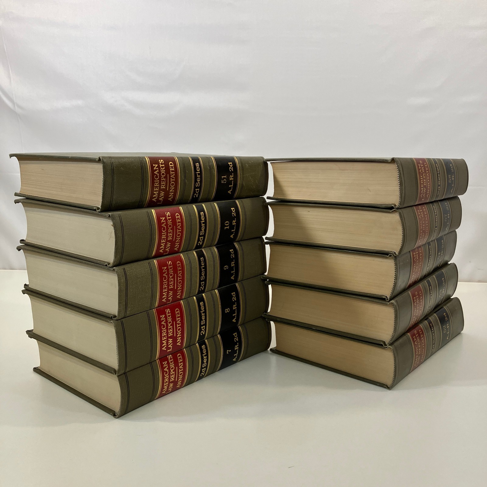 10 Various Volumes American Law Reports Annotated 2d Series Hardcover Lot GOOD