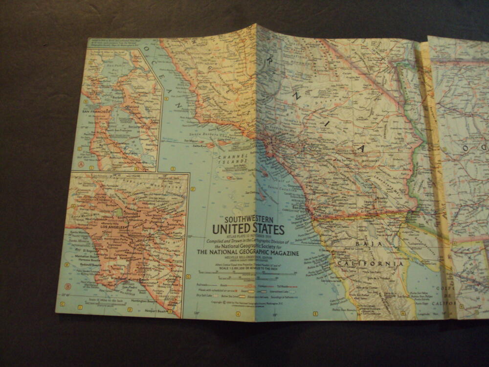 National Geographic Map Of Southwest United States Nov 1959 ID:90709