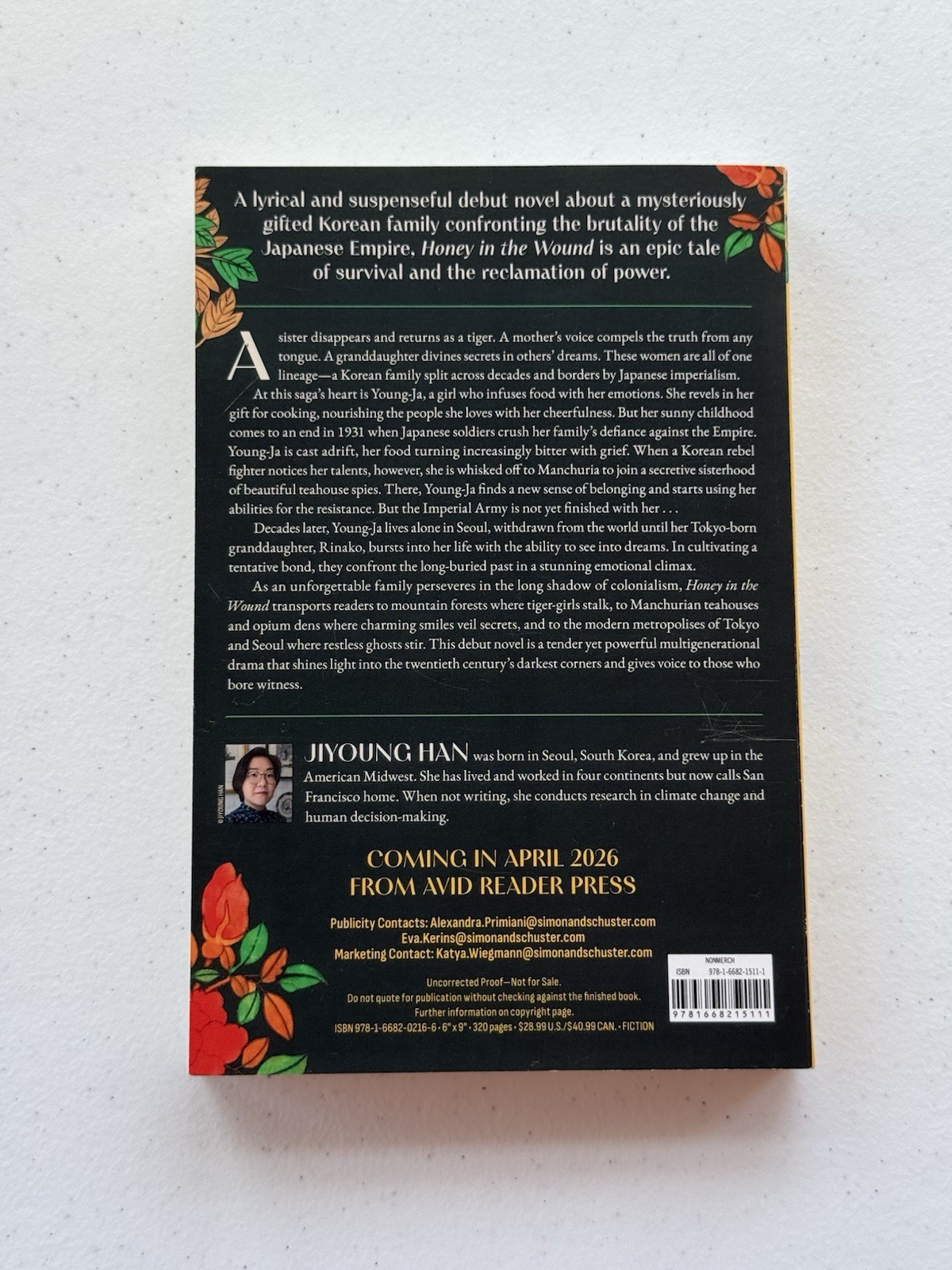 Honey in the Wound Jiyoung Han 2026 ARC Advance Reader’s Copy Uncorrected Proof