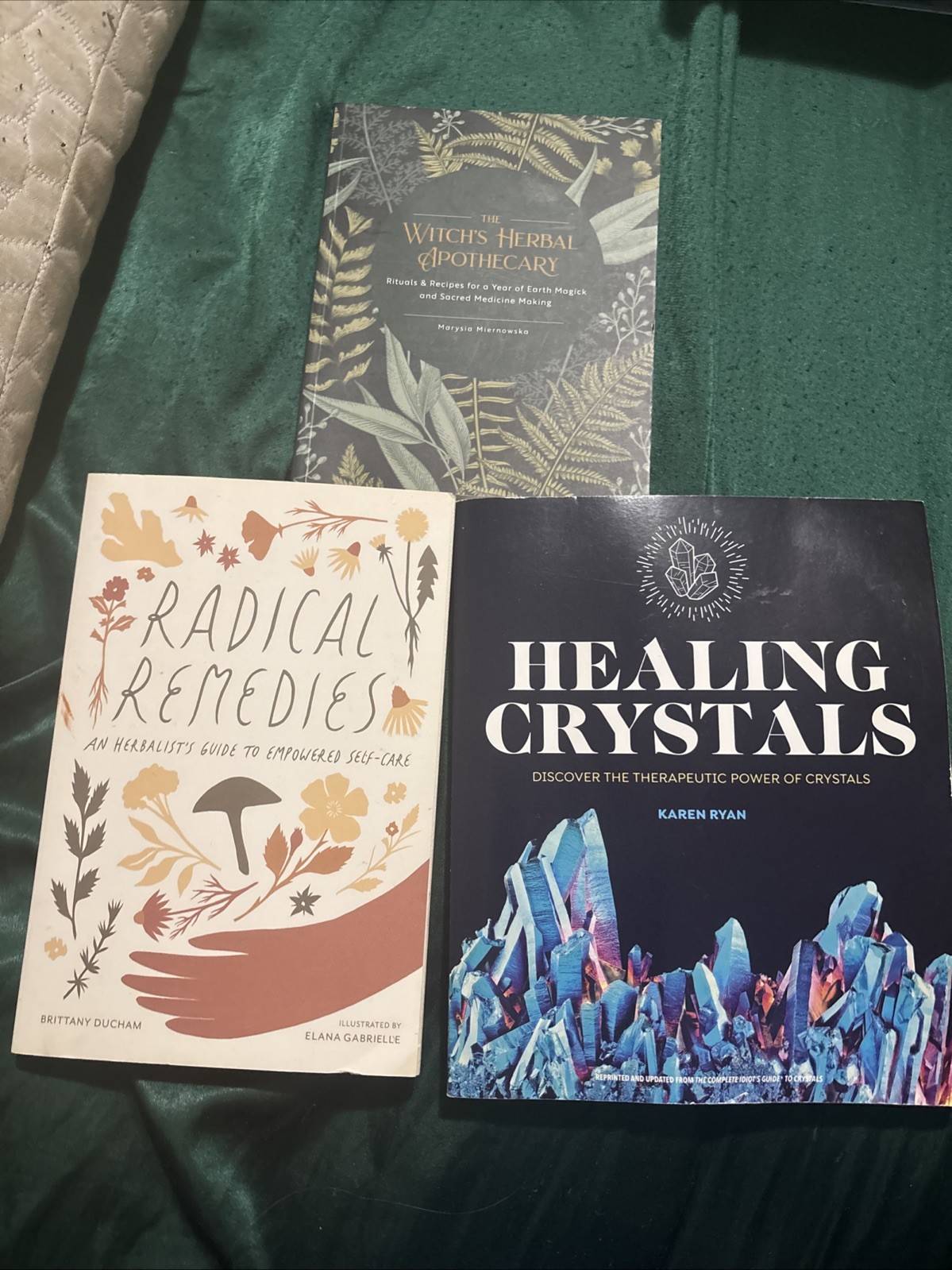 3 Book Holistic Wellness Lot Crystals Herbalism Natural Healing Witchy Remedies