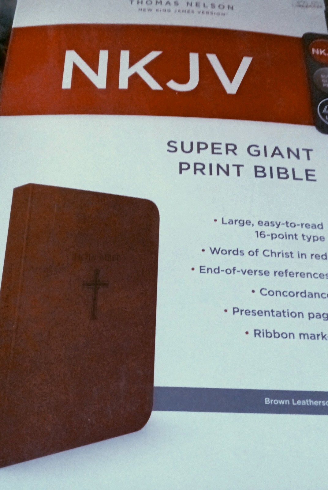NKJV Super Giant Print Bible Imitation Leather LARGE PRINT 16 pt Easy to Read