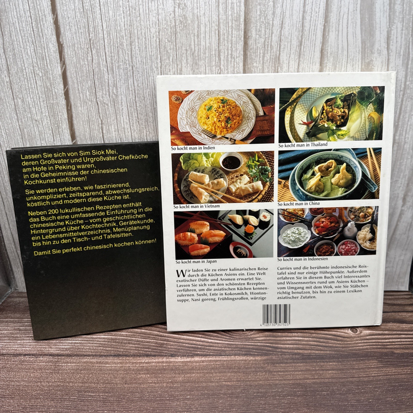 2 German Language Cookbooks Asian Chinese Cooking Kochen Vintage HC Books