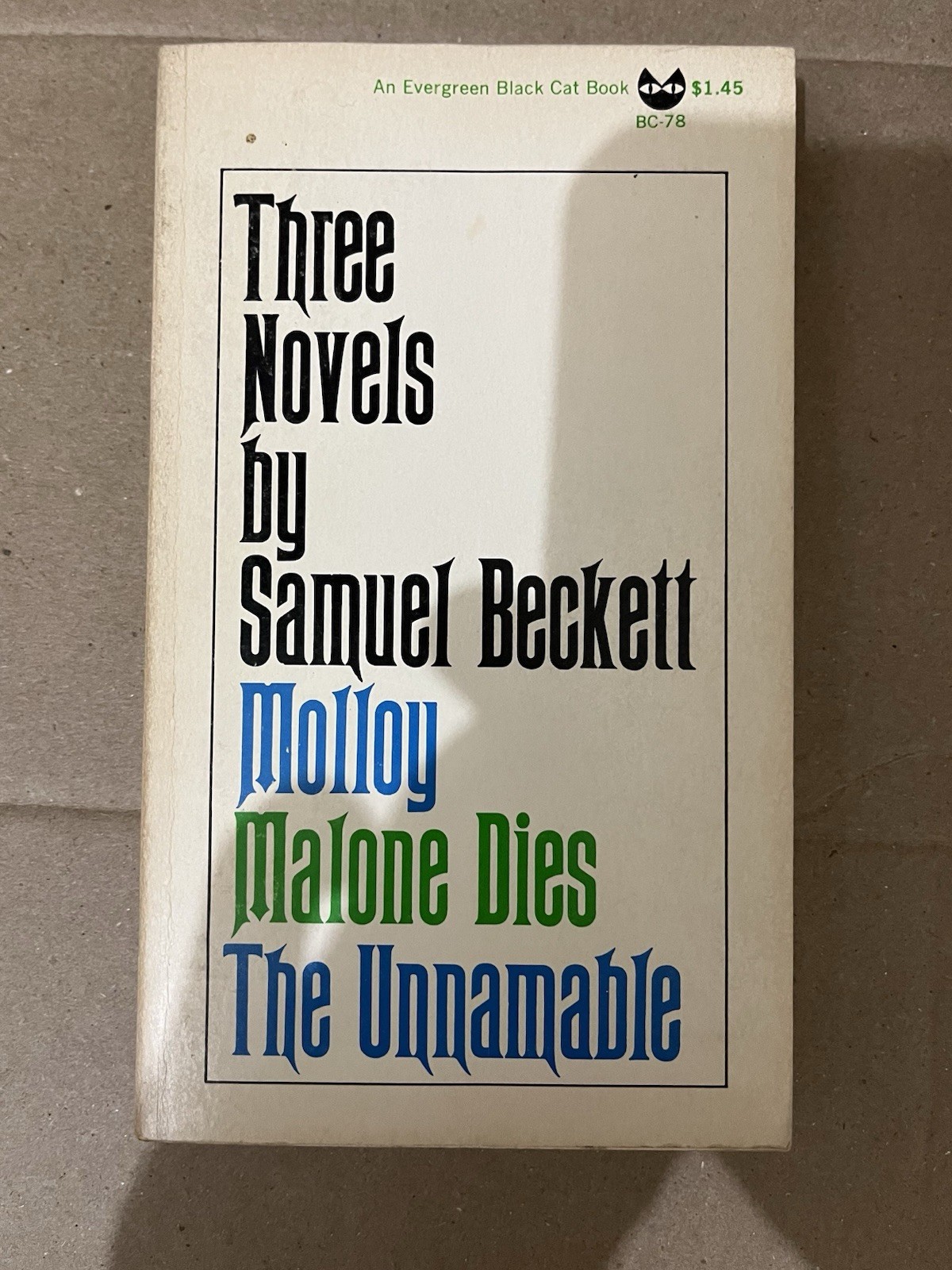 📚 THREE NOVELS BY SAMUEL BECKETT – Molloy, Malone Dies, The Unnamable – 1965