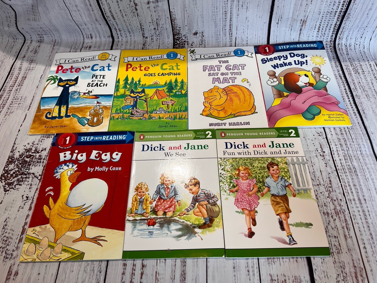 Lot Of 7 Level 1 & 2 Young Readers Books Dick Jane Pete I Can Read Penguin