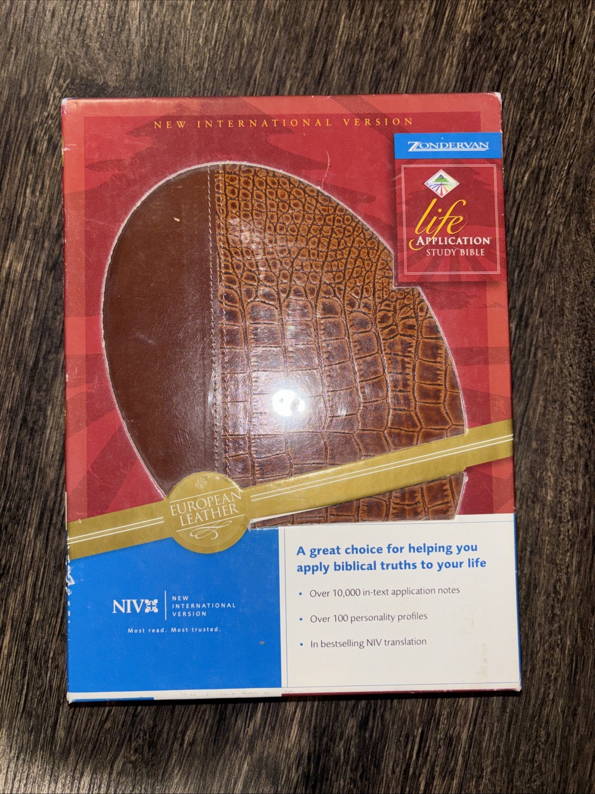 NIV Life Application Study Bible by Zondervan Staff (2004, Leather) Read Below