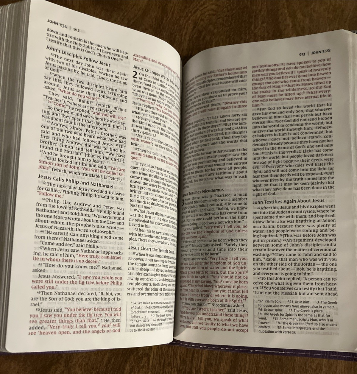Zondervan NIV Thinline Bible, Leathersoft, Purple Floral, LIKE NEW (161)