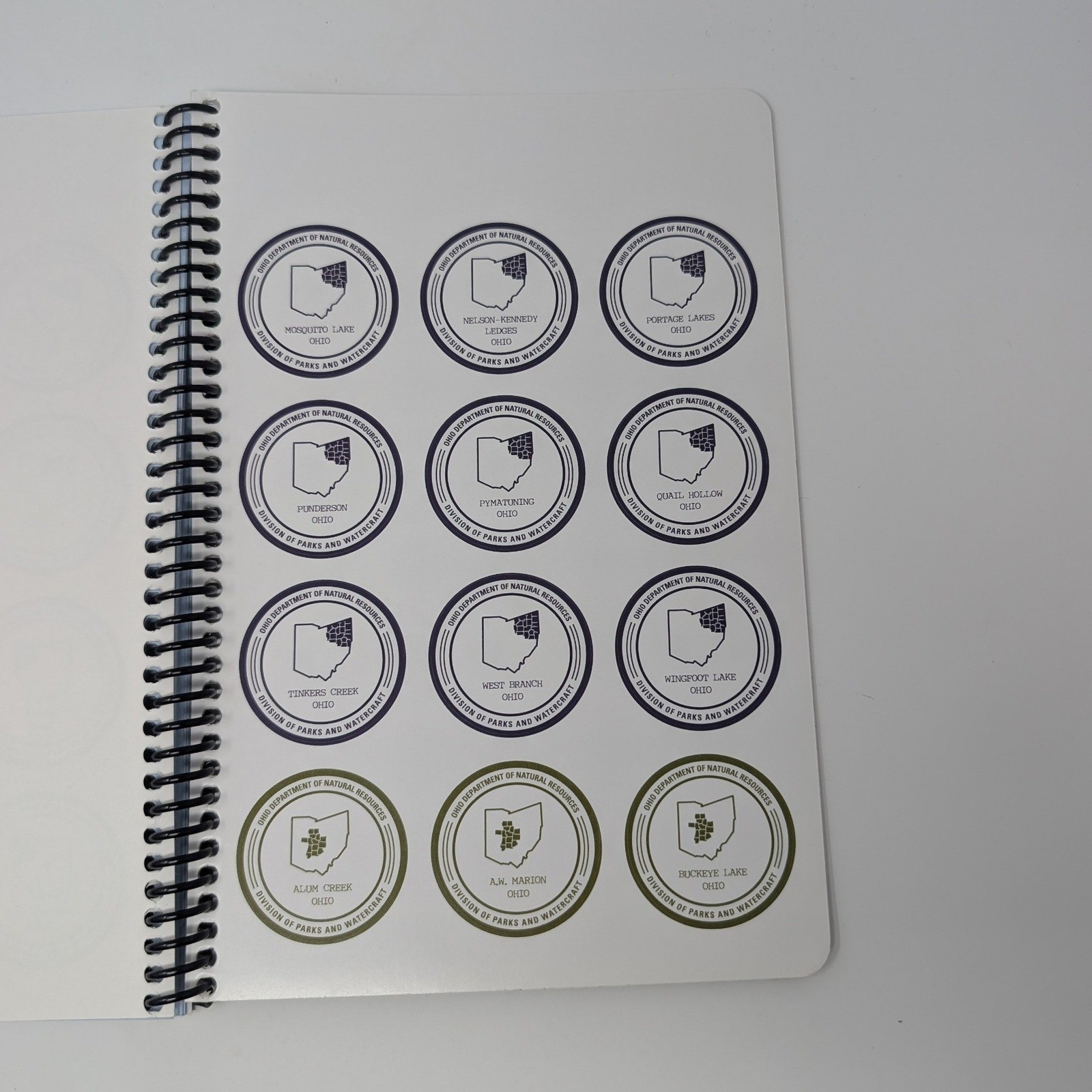 Ohio State Parks Park Passport Guide 2023 Journal Spiral Bound ODNR Stickers