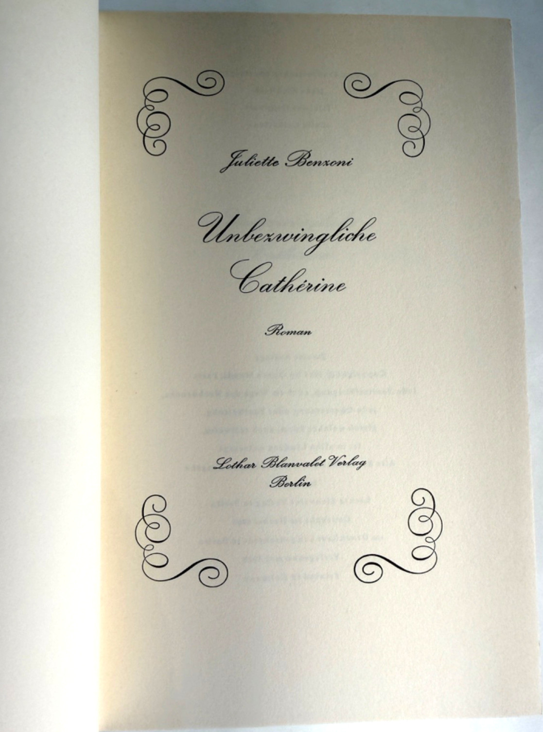 Unbezwingliche Catherine – Juliette Benzoni – Lothar Blanvalet 1965- German C146