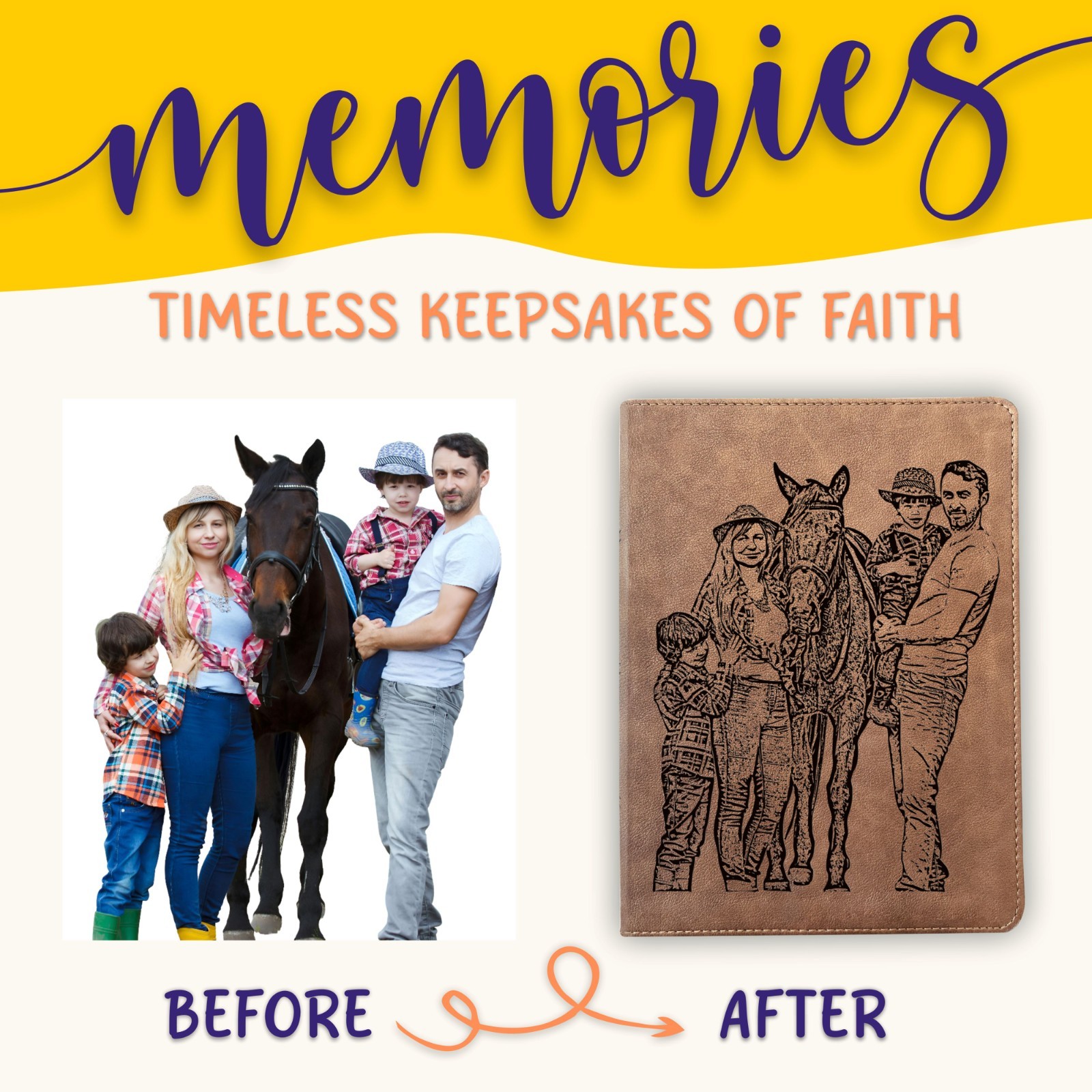 Personalized KJV Bible, Wide Margin, Your Photo Engraved Cover, Christian Gifts