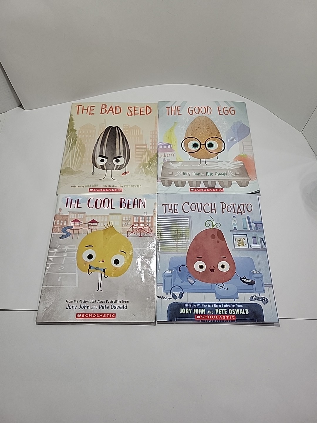 4 Jory John & Pete Oswald PBK Books – Cool Bean Good Egg Bad Seed Couch Potato