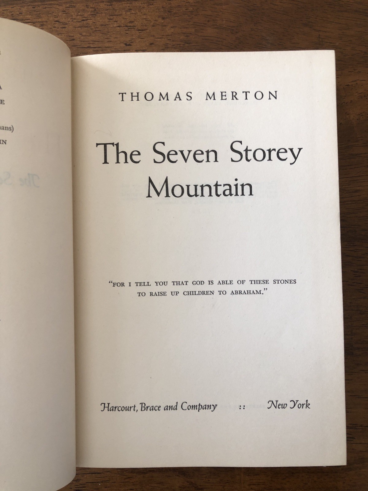 The Seven Storey Mountain by Thomas Merton, 1948 HC 1st Edition