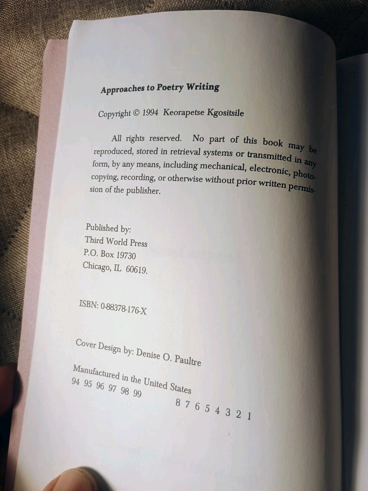 SIGNED! Keorapetse Kgositsile Approaches To Poetry Writing Booklet 26 Pages