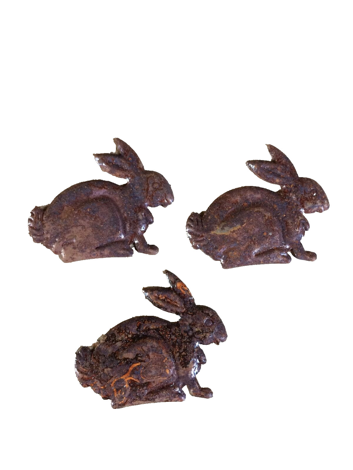 Set/12 Primitive Rusty Tin Bunny Rabbit Cutouts Cutout 1.25″ W Crafts Rabbits