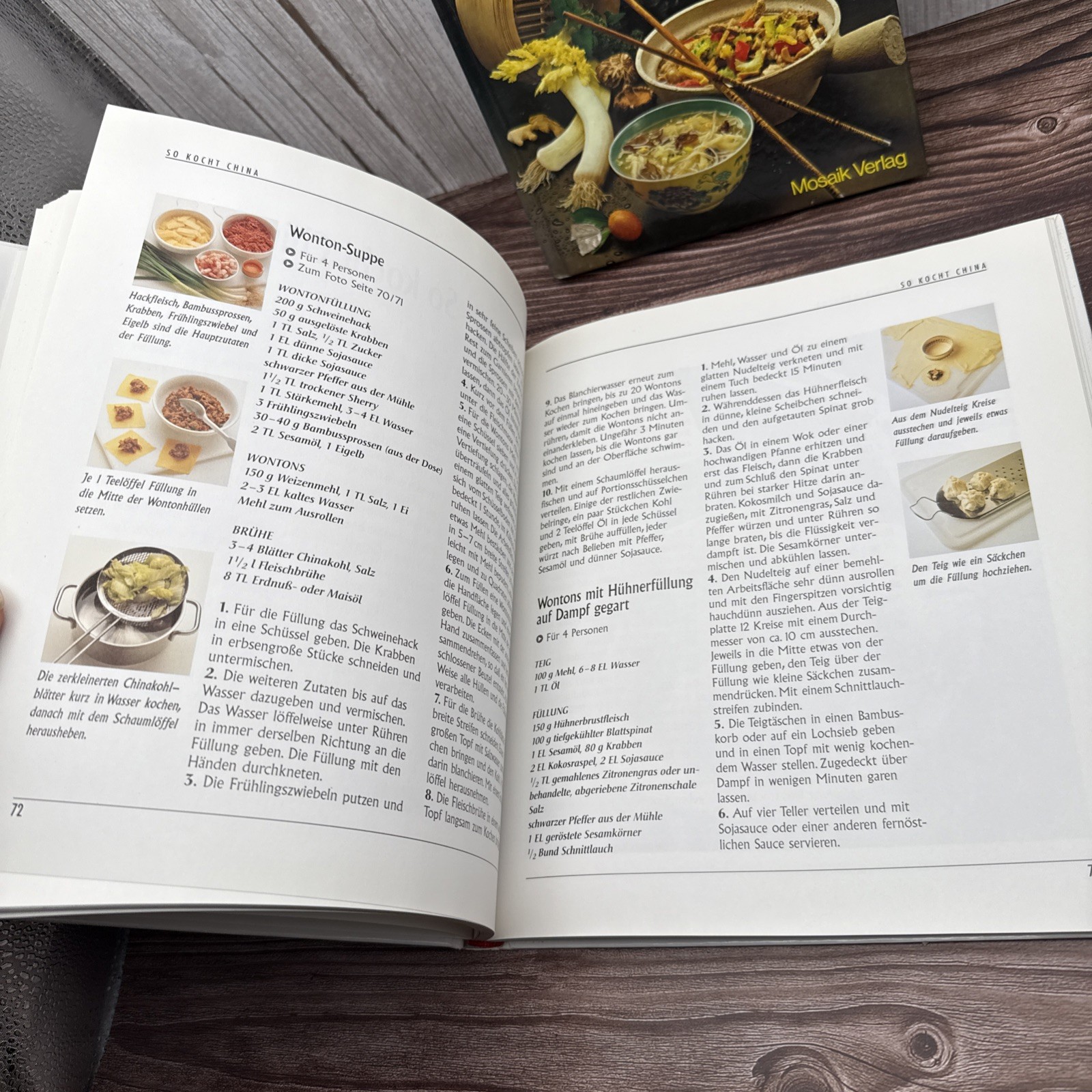 2 German Language Cookbooks Asian Chinese Cooking Kochen Vintage HC Books