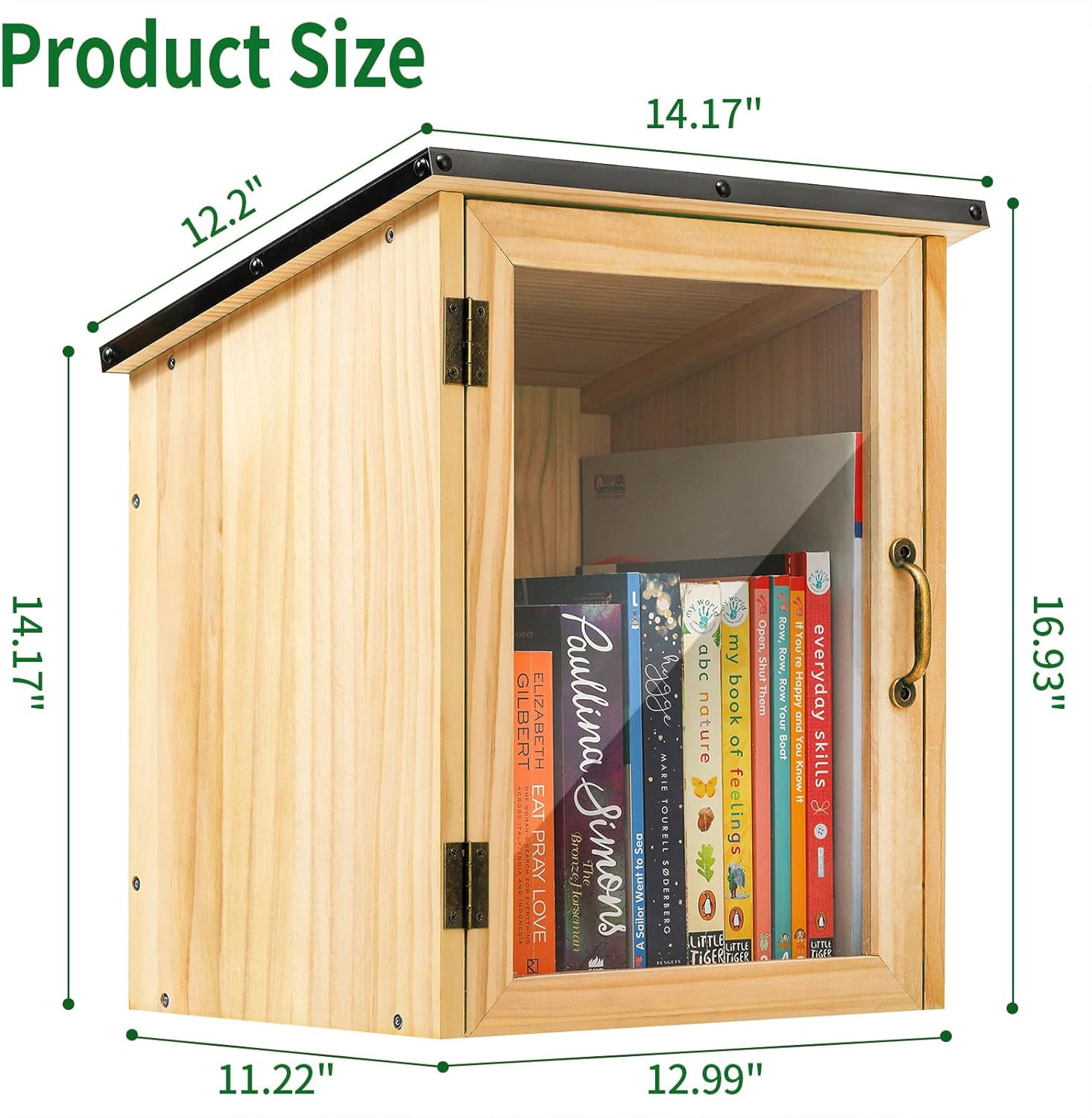 Little Library Box Outdoor, Waterproof Outdoor Library Book Box, Little Wood Cab