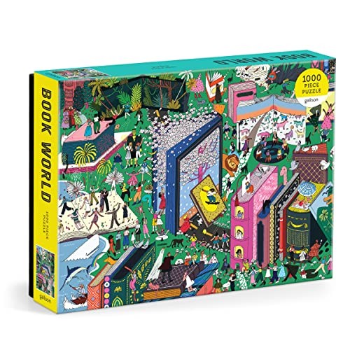 Galison 9780735375529 Book World Jigsaw Puzzle, Multicoloured, 1000 Pieces