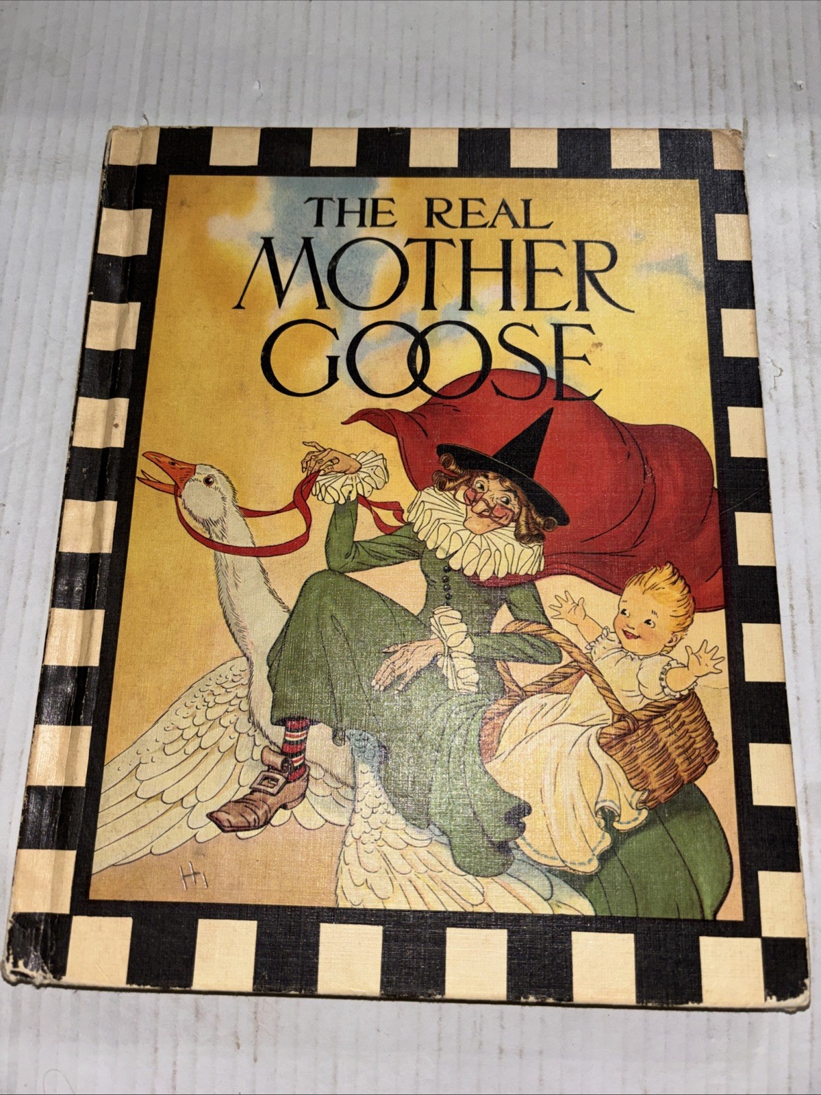 Vintage 1966 The Real Mother Goose Hardcover Nursery Rhymes Book 12×9.25″