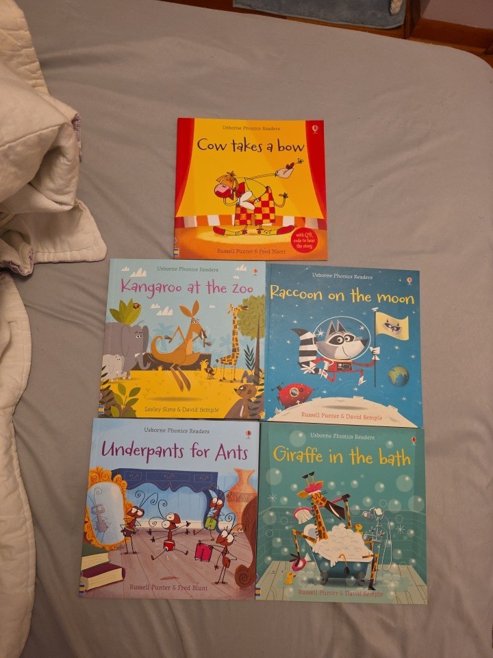 Usborne Phonics Readers Kindergarten 1st Grade Picture Story 5 Book Lot Paperbac