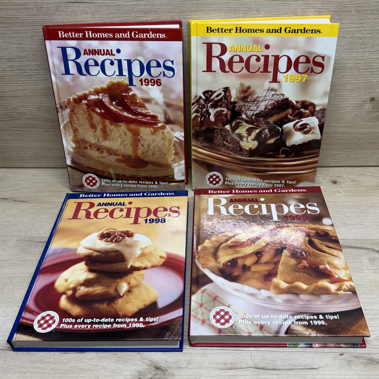 Better Homes & Gardens Annual Recipes 1996, 1997, 1998, 1999 Hardcover Cookbooks