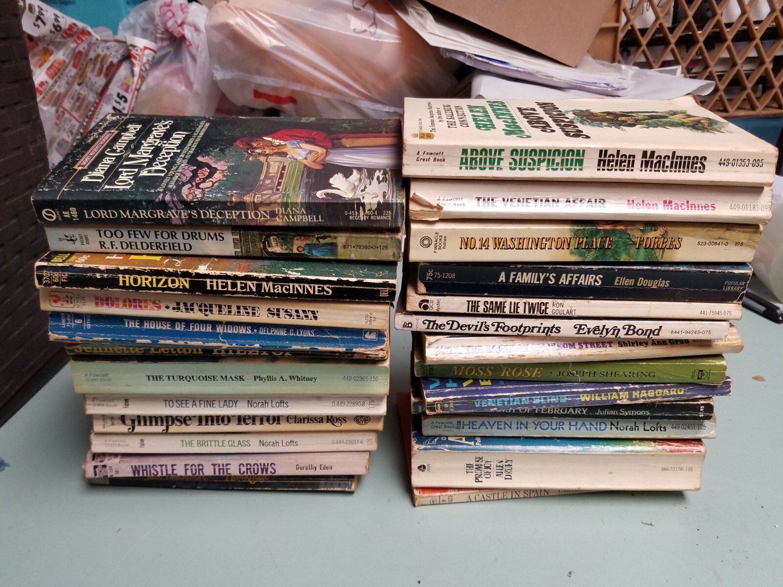 24 Assorted Vintage Romance Mystery Paperback Novels Books