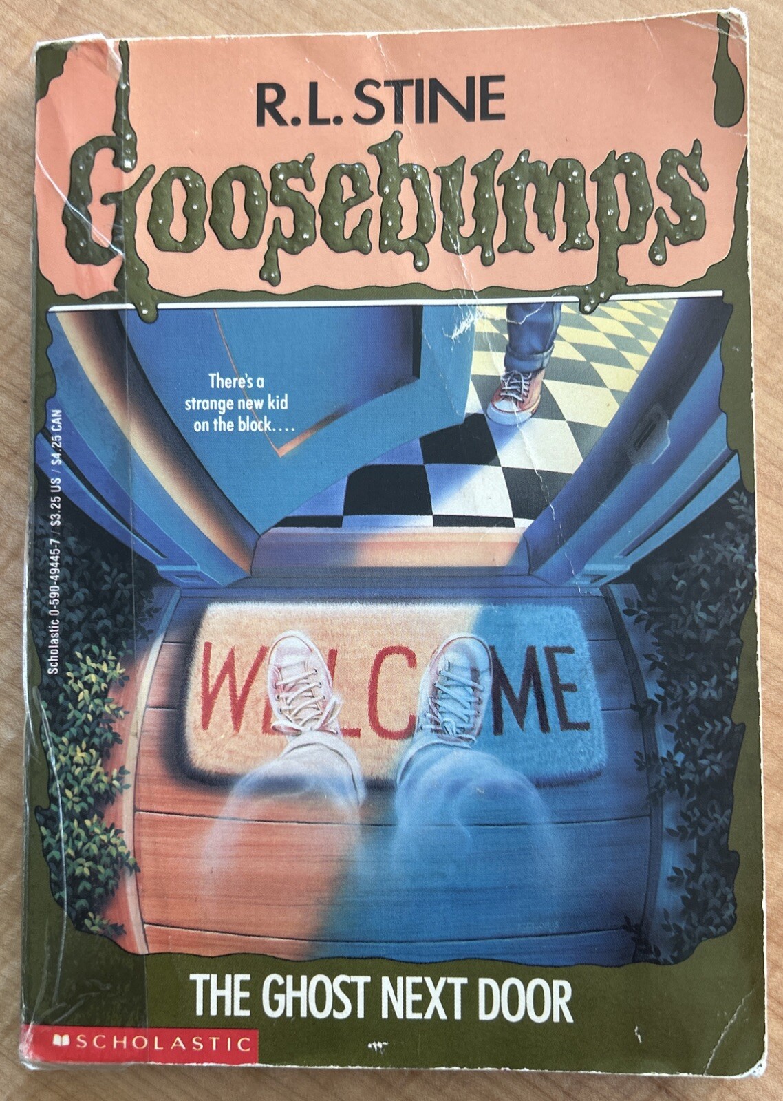 1993 Goosebumps RL Stine 1st Scholastic 12th Print “THE GHOST NEXT DOOR” PB Book