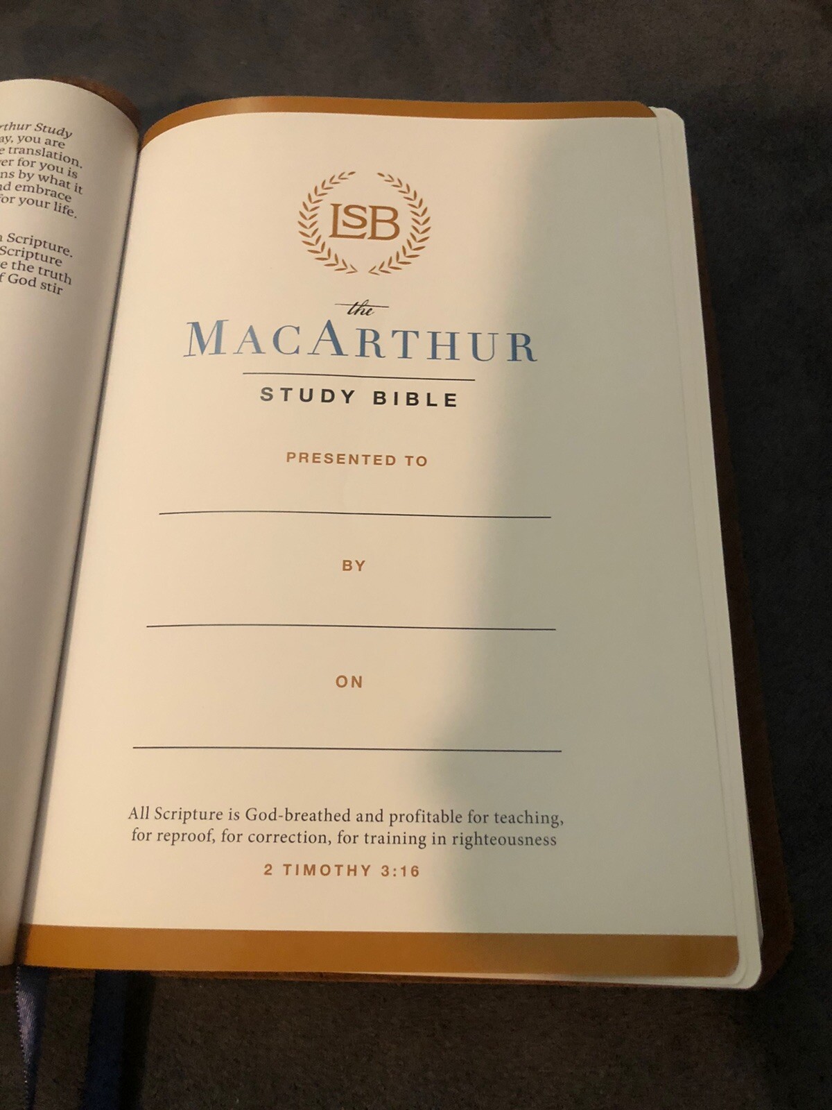 LSB Legacy Standard MacArthur Study Bible Genuine Leather Steadfast 316