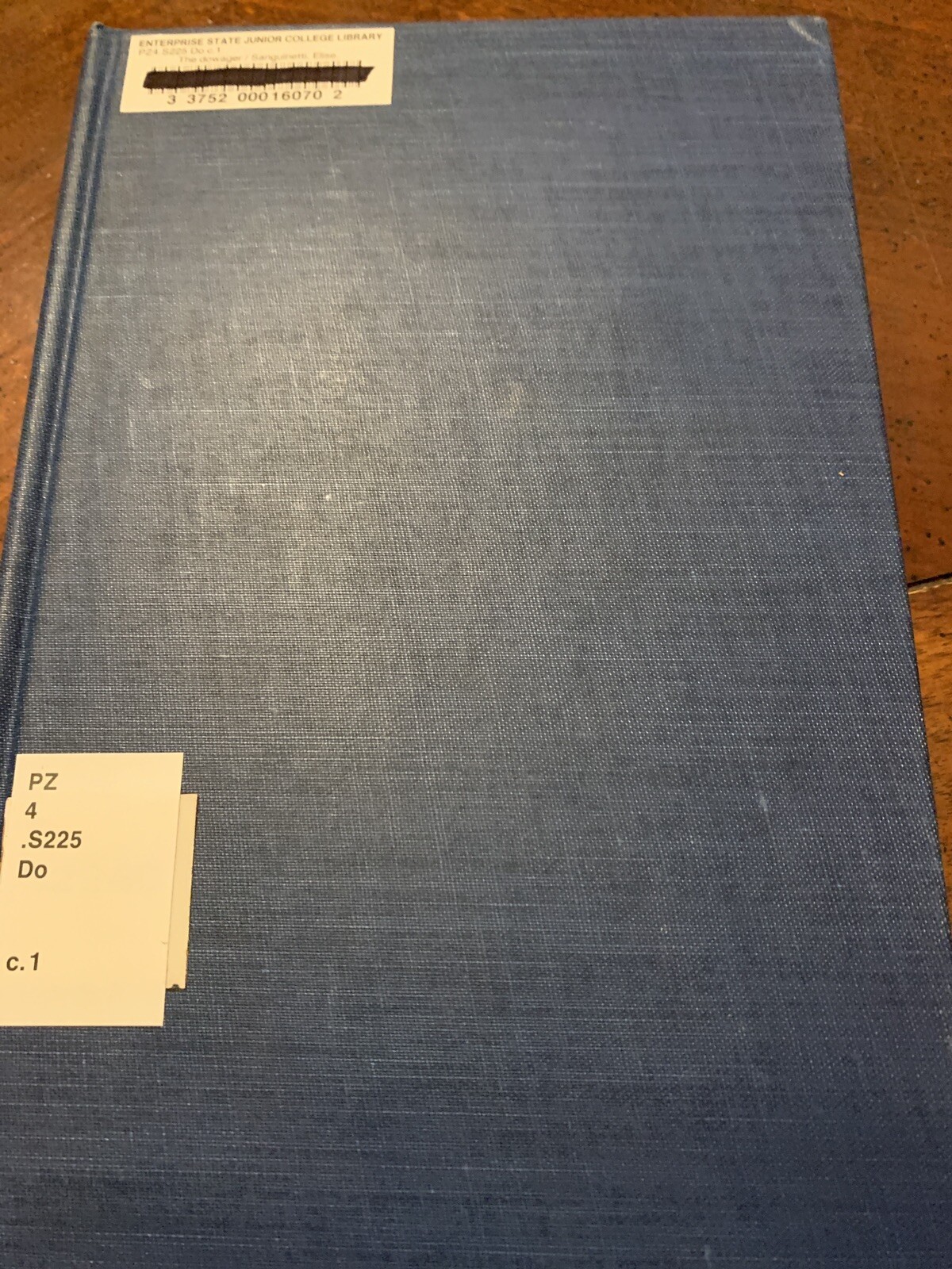 The Dowager: By Sanguinetti, Elise 1968 Hardcover