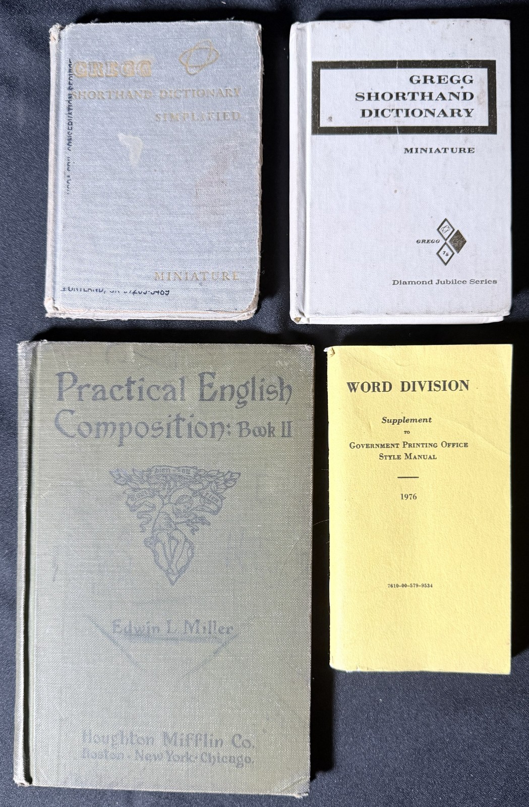 Set of 2 Gregg Shorthand Dictionary Simplified Miniature 1951 & 1963 HC + 2Bonus